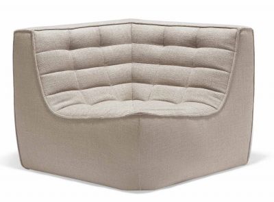 Beige N701 Sofa Ecke von Ethnicraft mit gesteppter Rückenlehne und modernem Design.